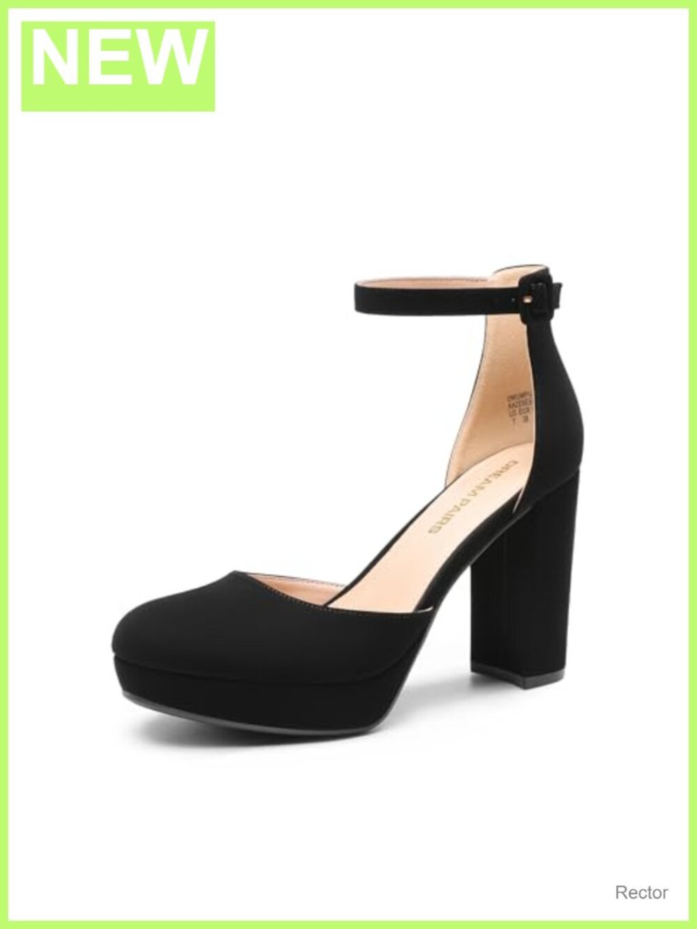 Women's Chunky Platform Block Heels Pumps Faux Leather Mary Jane